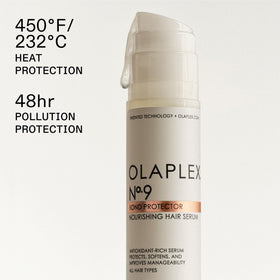 Olaplex No.9 pump closeup illustrating easy dispensing and control