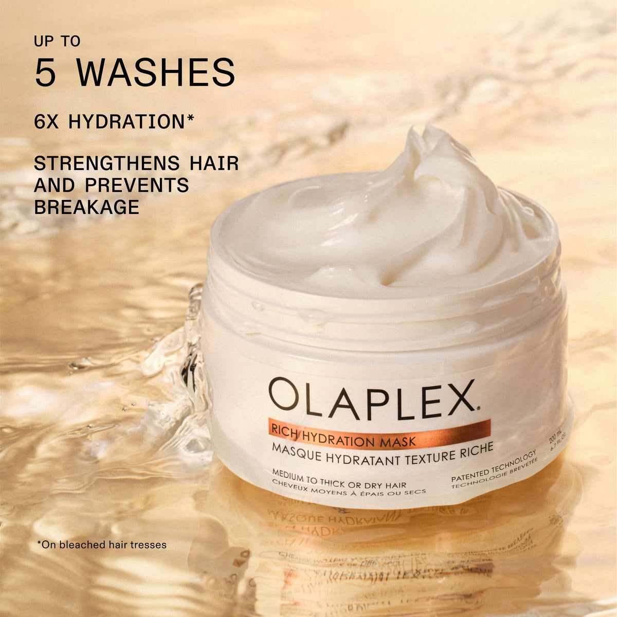 Olaplex ingredient visual highlighting biomimetic cuticle technology benefit: seals cuticles