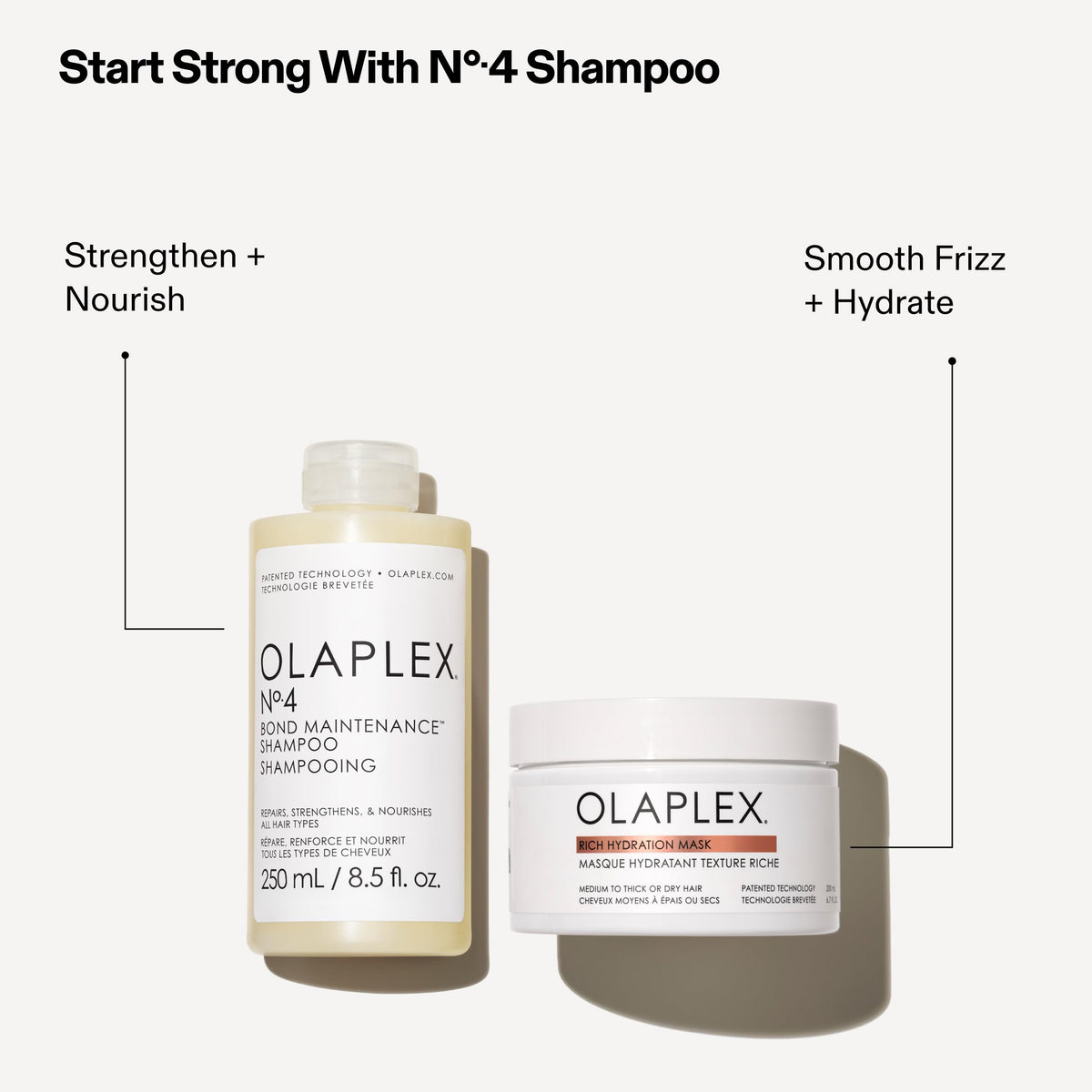 Olaplex styled hair result with visible shine and smoothness benefit: stronger-looking hair