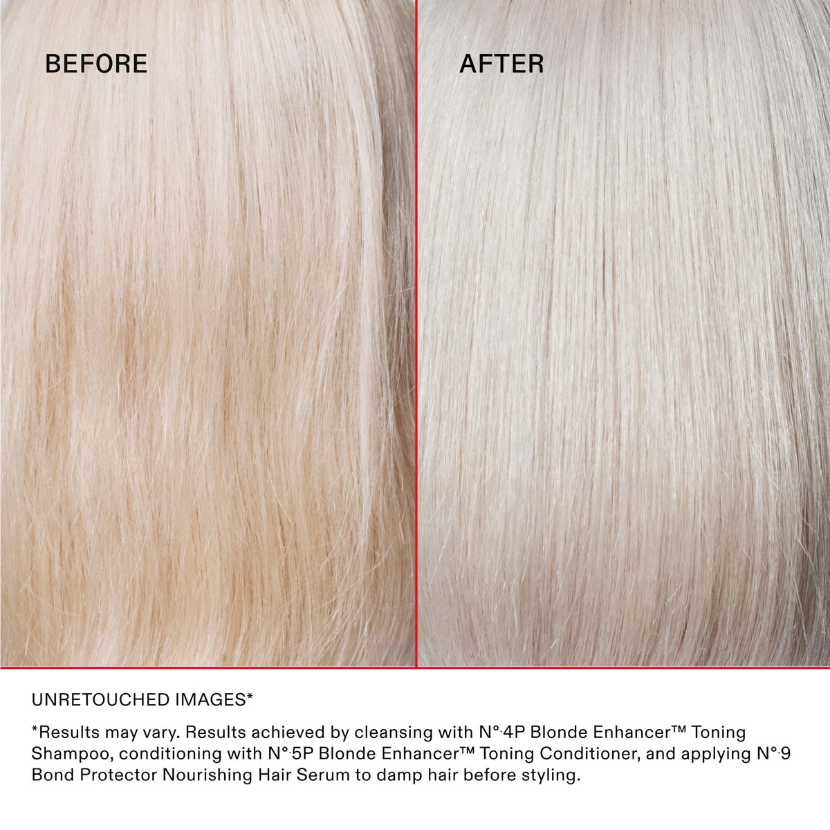 Olaplex in shower application illustrating use and gentle toning action
