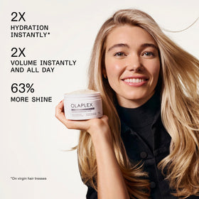 Olaplex creamy mask texture close-up demonstrating creamy slip for easy detangling