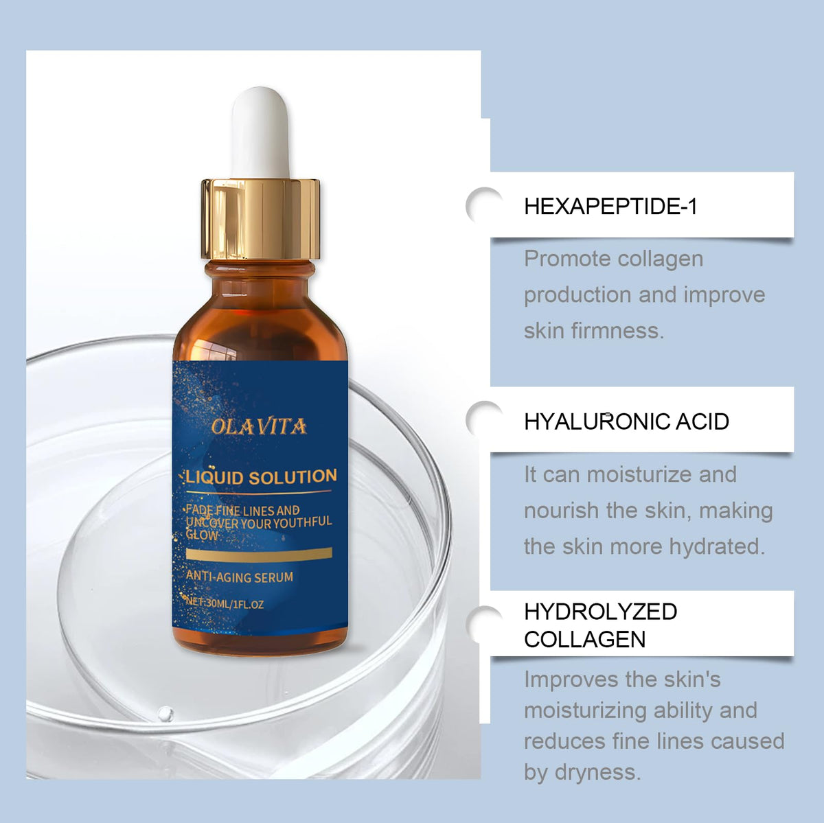 OLAVITA dropper dispensing serum for precise application and control