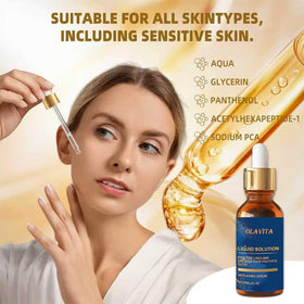 OLAVITA serum pump action dispensing drops to show easy application and precise dosing