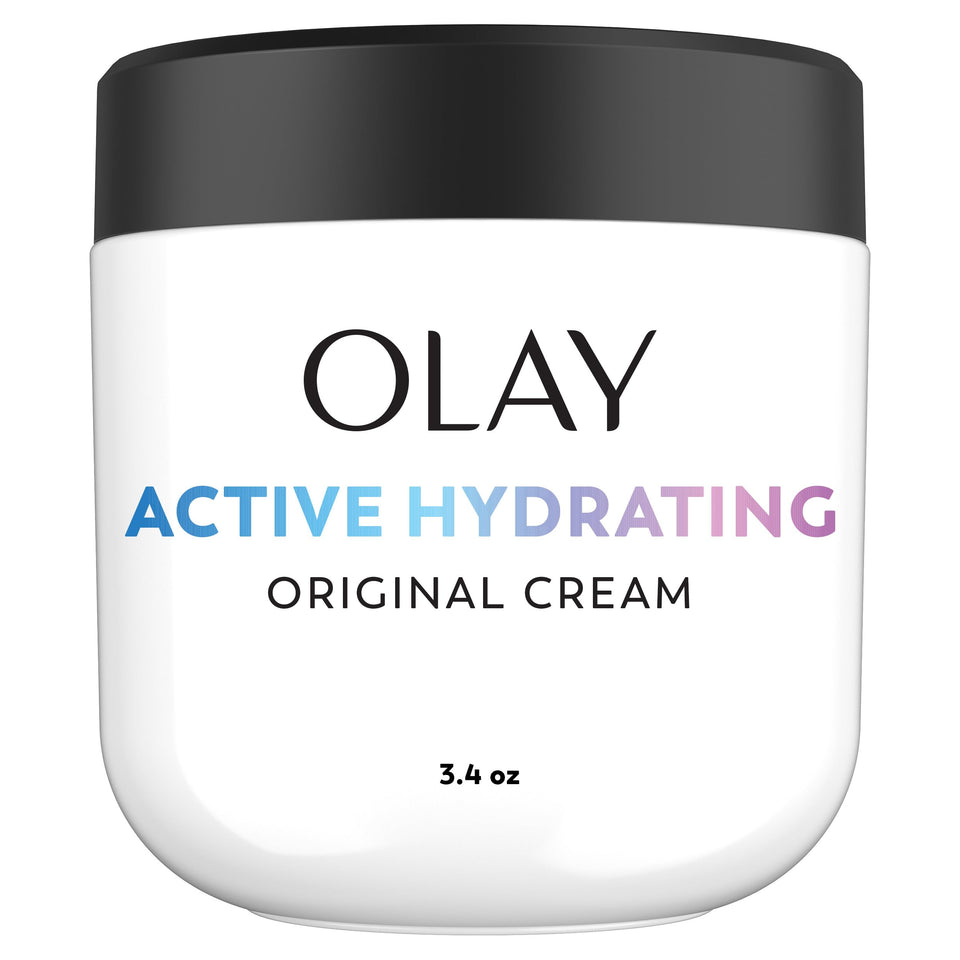 Olay jar front view showing product and packaging for daily hydration benefit