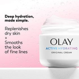Olay cream texture close-up showing smooth, lightweight hydration