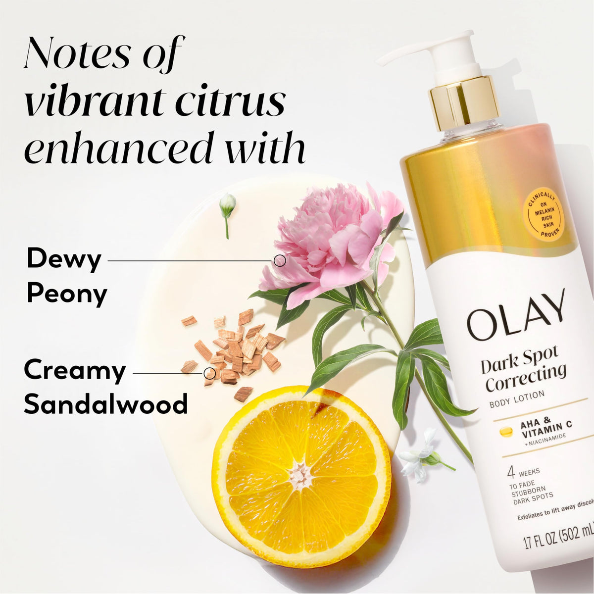 Olay application in hand applying lotion for fast-absorbing moisture benefit