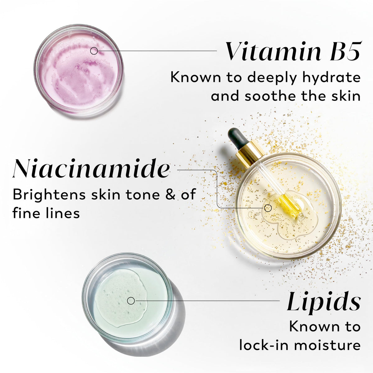 Olay applying lotion on arm with fast absorption and hydrated look