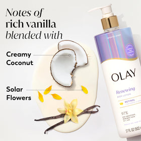 Olay application on arm showing smooth, hydrated skin after use
