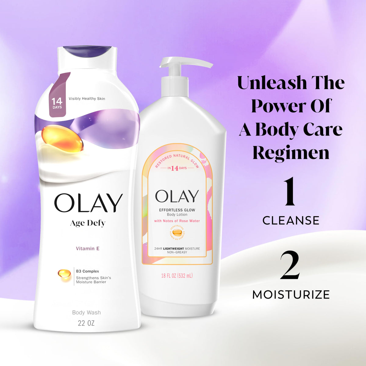 Four Olay beauty bars arranged to show pack convenience for home use