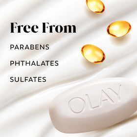 Olay bar in hand showing size and easy handling benefit