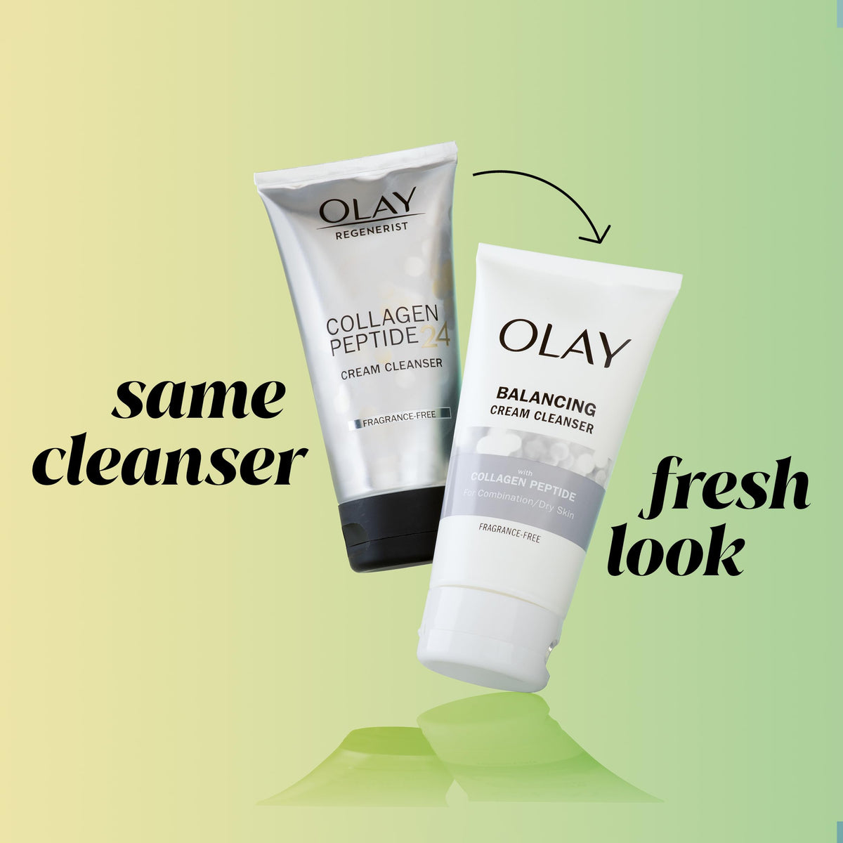 Olay in a bathroom setting as part of morning skincare routine