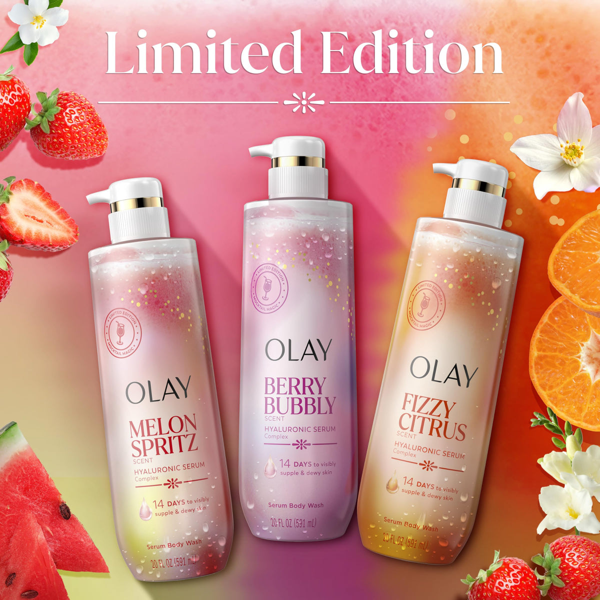 Olay in a bathroom lifestyle setting for a refreshing shower ritual