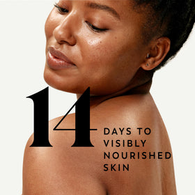 Label detail of Olay body wash highlighting key ingredients