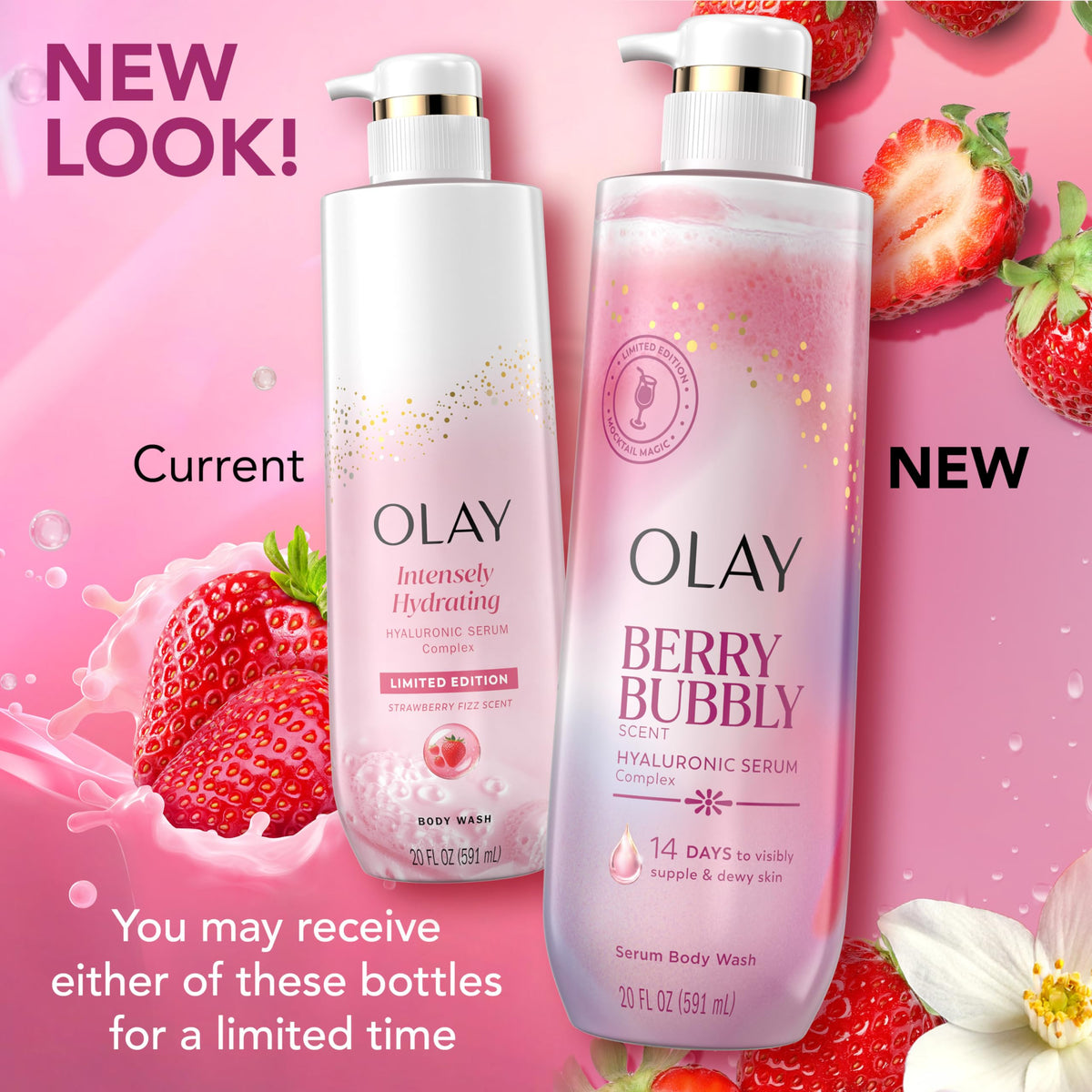 Olay label close-up showing key ingredients and benefits