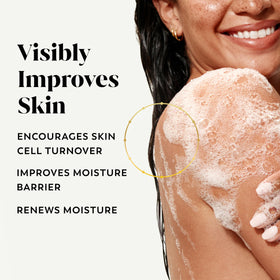 Olay pump close-up dispensing wash, easy-use and controlled amount benefit