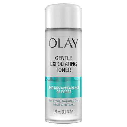 Olay bottle front packaging shows clean label and benefits