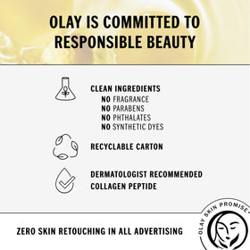 Olay bottle in hand for scale, illustrating convenient 1.3 fl oz size