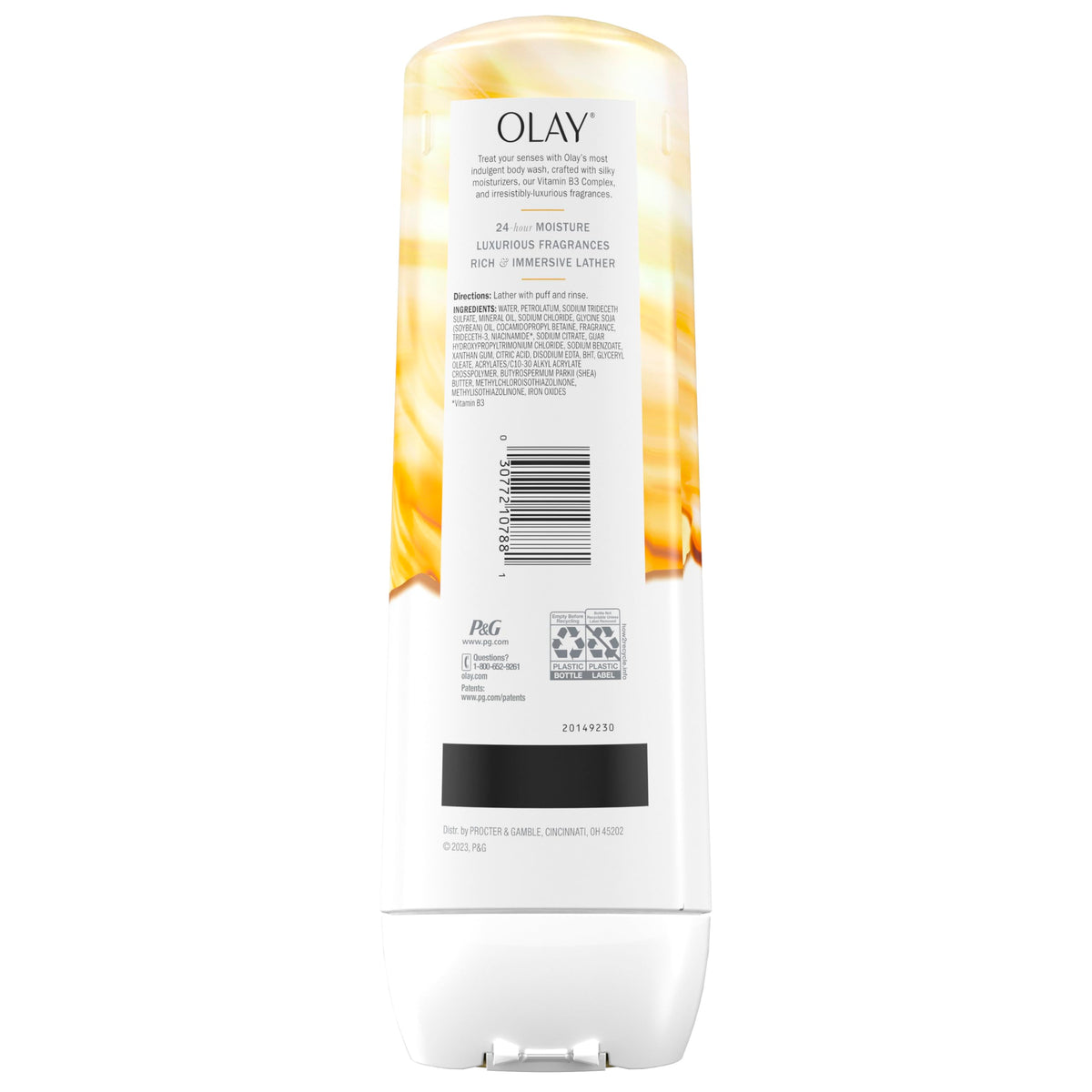 Olay bottle styled with towel and accessories suggesting pampering ritual