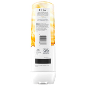Olay bottle styled with towel and accessories suggesting pampering ritual