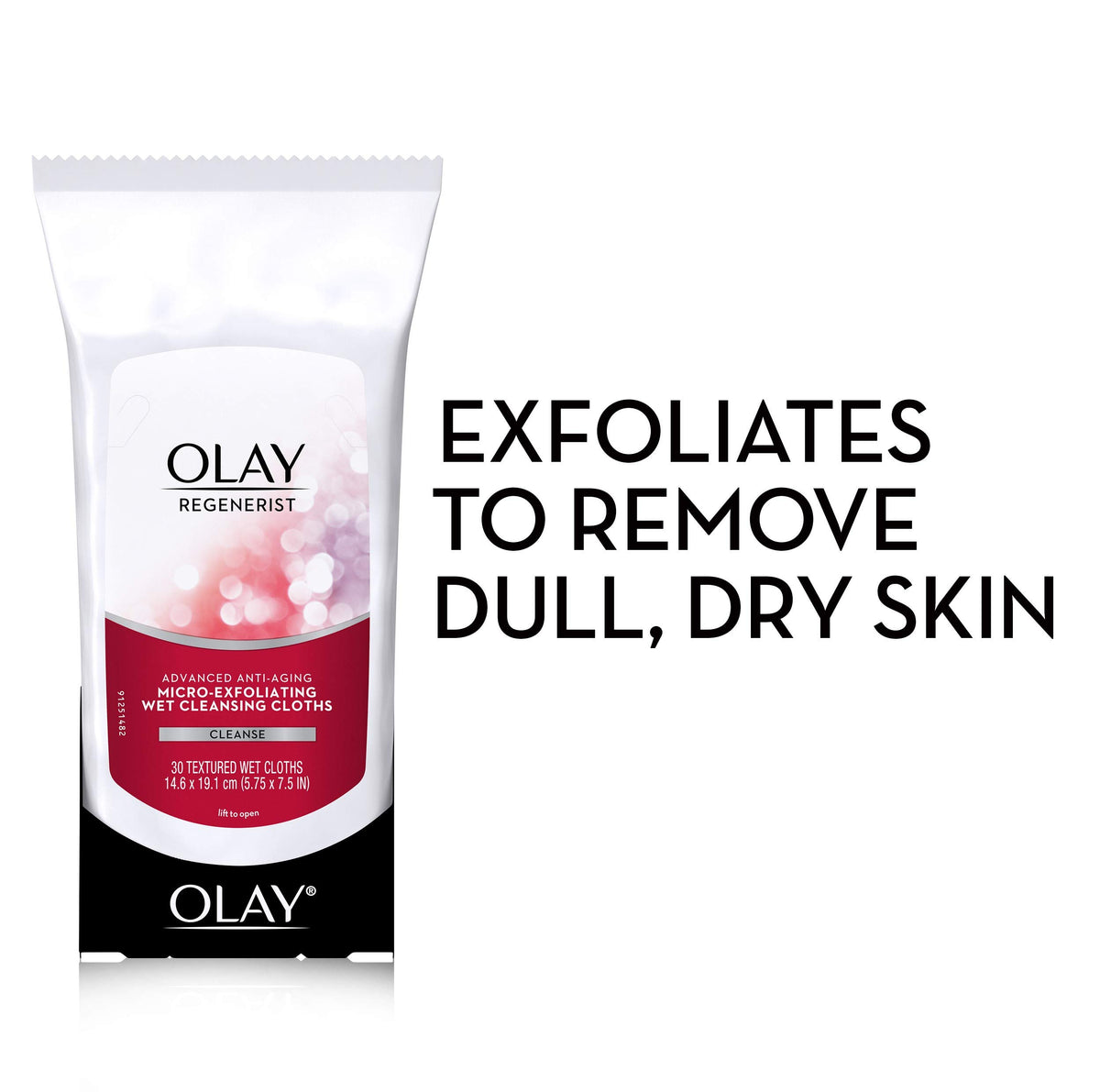 Olay close-up of micro-exfoliating cloth texture that smooths skin