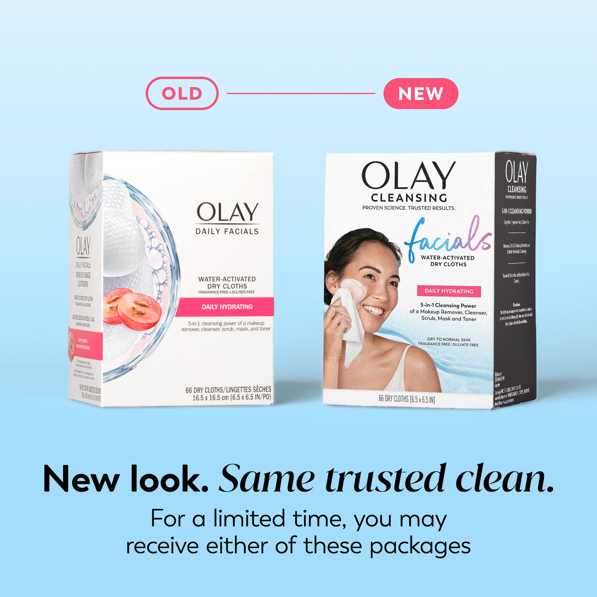 Olay close-up of wipe texture and fibers showing gentle exfoliation benefit
