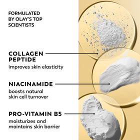 Olay ingredient focus niacinamide label highlighting skin tone benefits