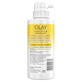 Olay Complete on family bathroom counter illustrating everyday use and sensitive-skin benefit