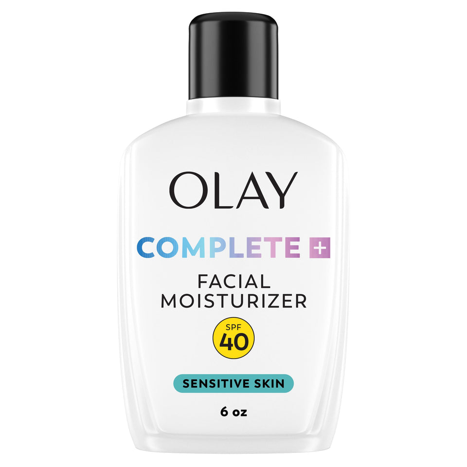 Olay front bottle showing SPF 40 and hydrating benefits