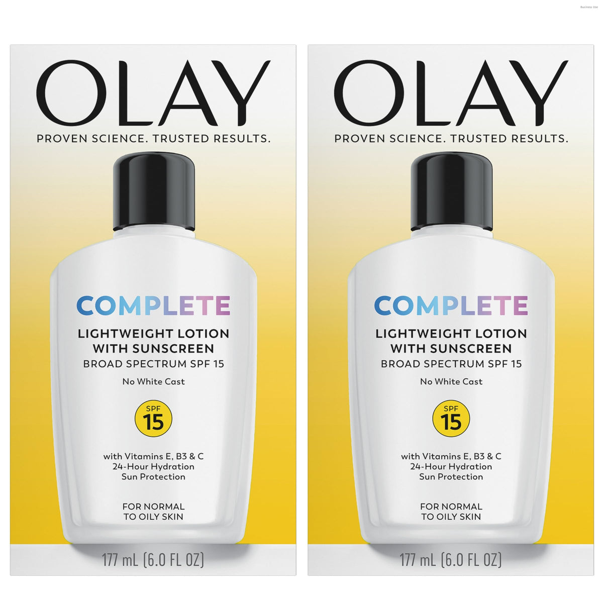 Olay front packaging showing SPF 15 and benefits