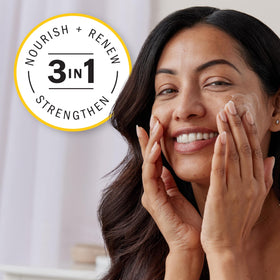 Olay cream applied on hand demonstrating smooth spreadability and nourishment