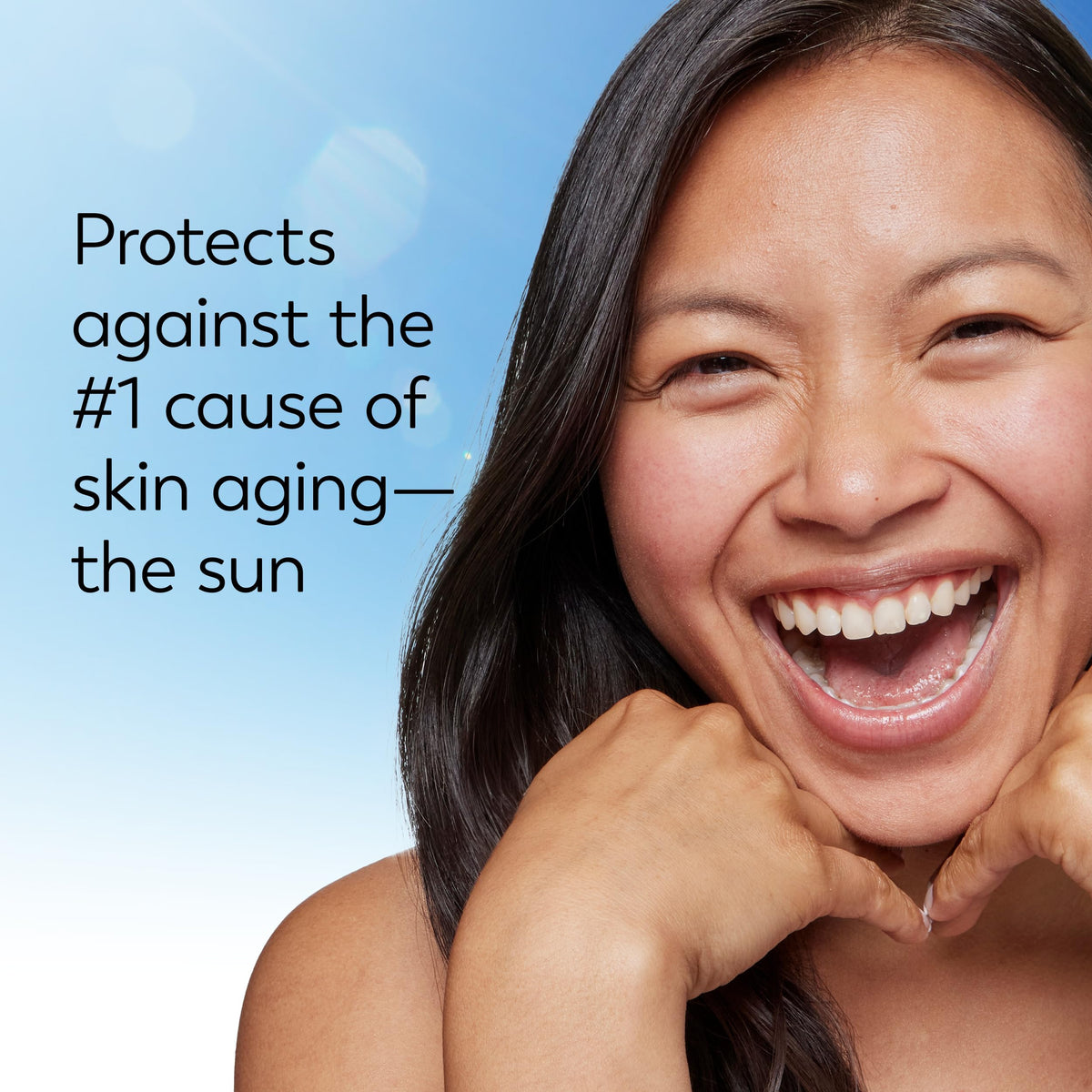 Procter & Gamble Olay applying sunscreen on hand for quick daily protection