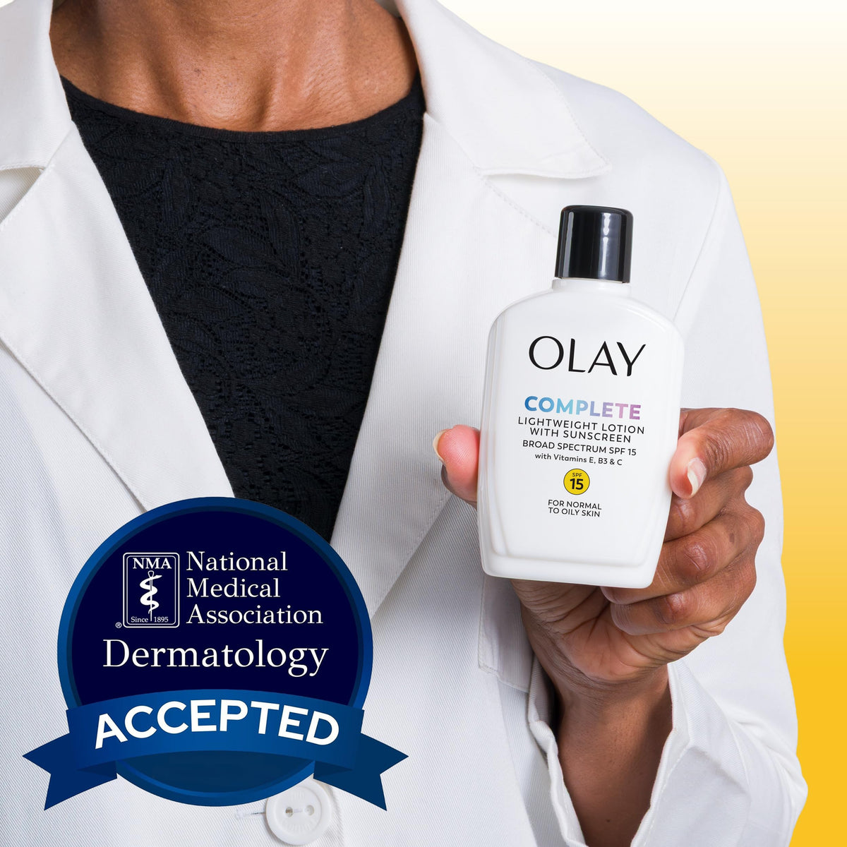 Olay blended under foundation showing smooth layering benefit