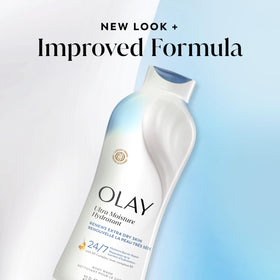 Olay hyaluronic drops graphic symbolizing hydration support and moisture attraction