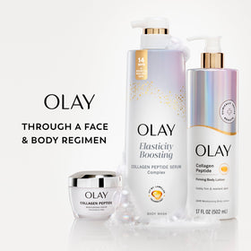 Olay bottle on store shelf displaying packaging and brand trust