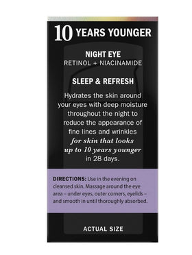 Olay eye cream on bedroom nightstand illustrating evening routine and skin renewal