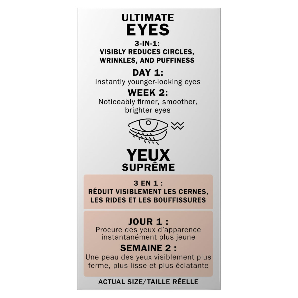 Olay illustrative before-and-after eye area showing brightening effect