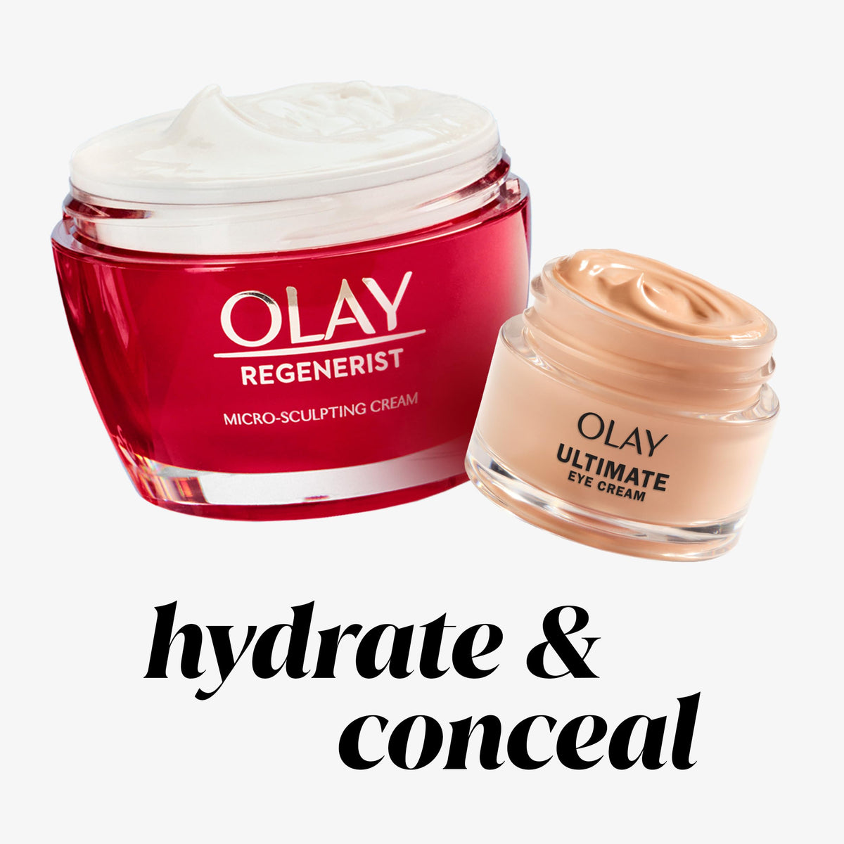 Olay tube next to a ruler showing 13 ml scale for size reference