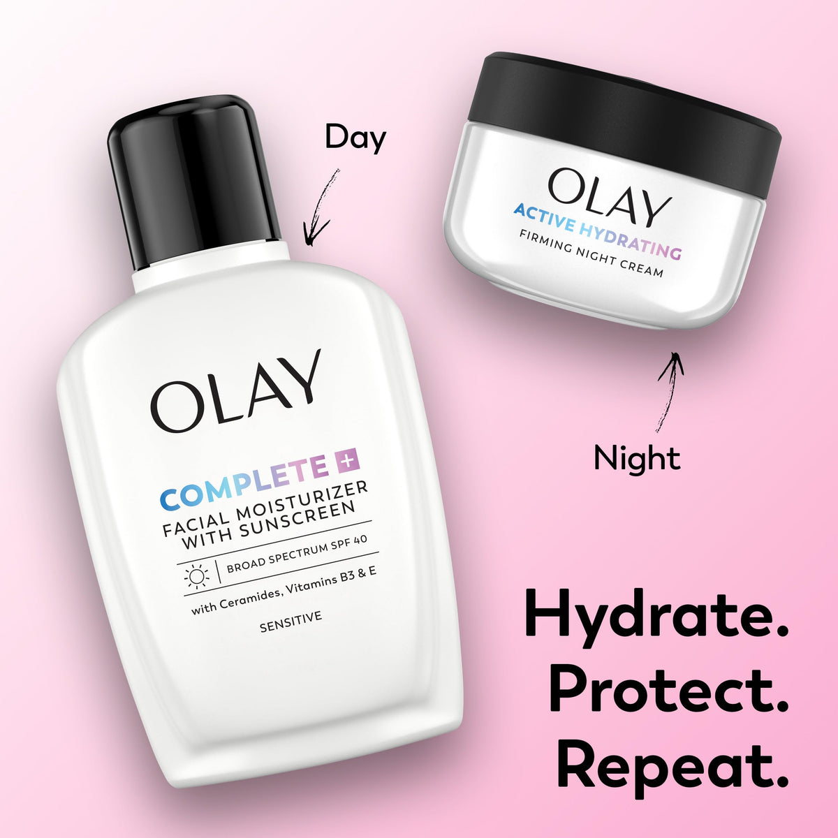 Olay firming night cream on bedside table suggesting nightly routine