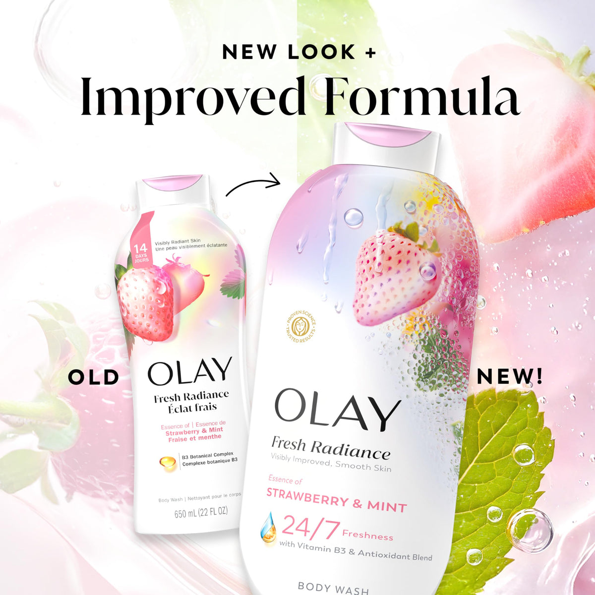 Moist, smooth forearm after using Olay highlighting visibly radiant skin