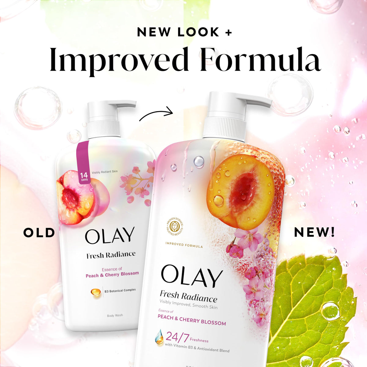 After-shower skin on arm demonstrating Olay Fresh Radiance visible smoothness