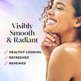 Olay back label close-up displaying ingredients and benefits clearly