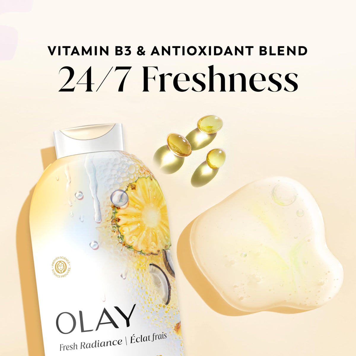 Olay creamy foam texture on hand showing rich lather and gentle cleanse benefit