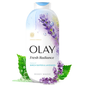 Olay Fresh Radiance front bottle showing label and volume benefits