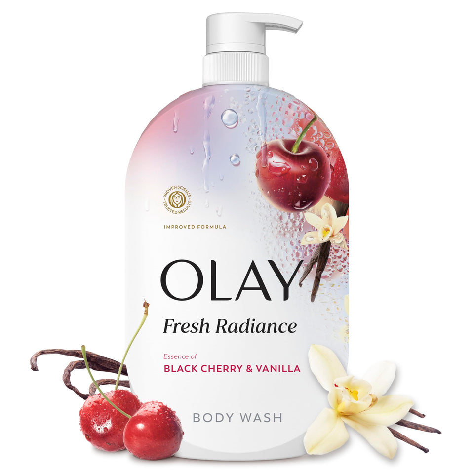Olay Fresh Radiance front bottle showing 35 fl oz size and brand benefit
