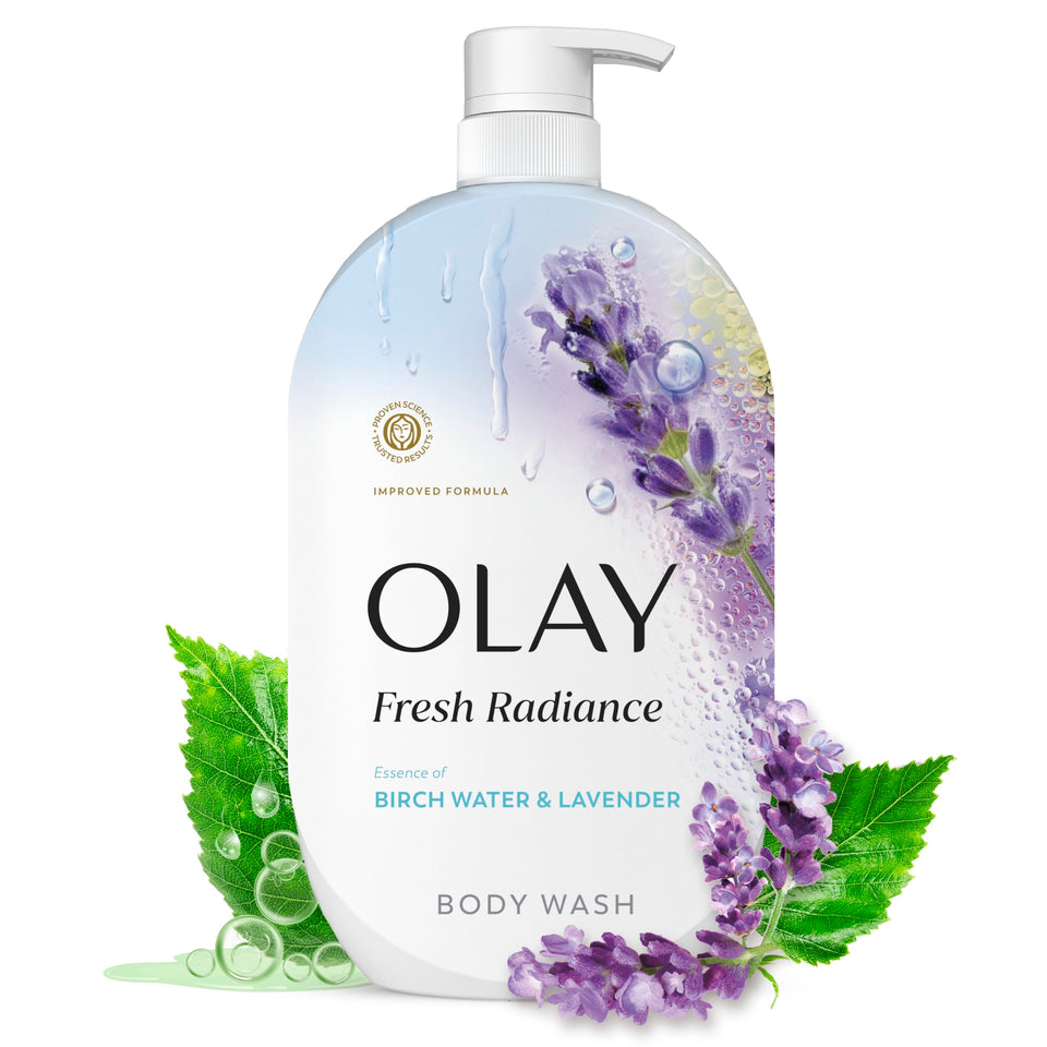 Olay front packaging showing bottle and branding for easy recognition and trust