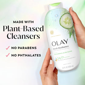 Olay Fresh Radiance ingredient label highlighting Vitamin B3 and antioxidants