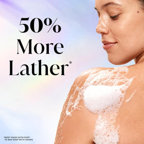 Olay ingredients label detail highlighting vitamin B3 and plant cleansers benefit