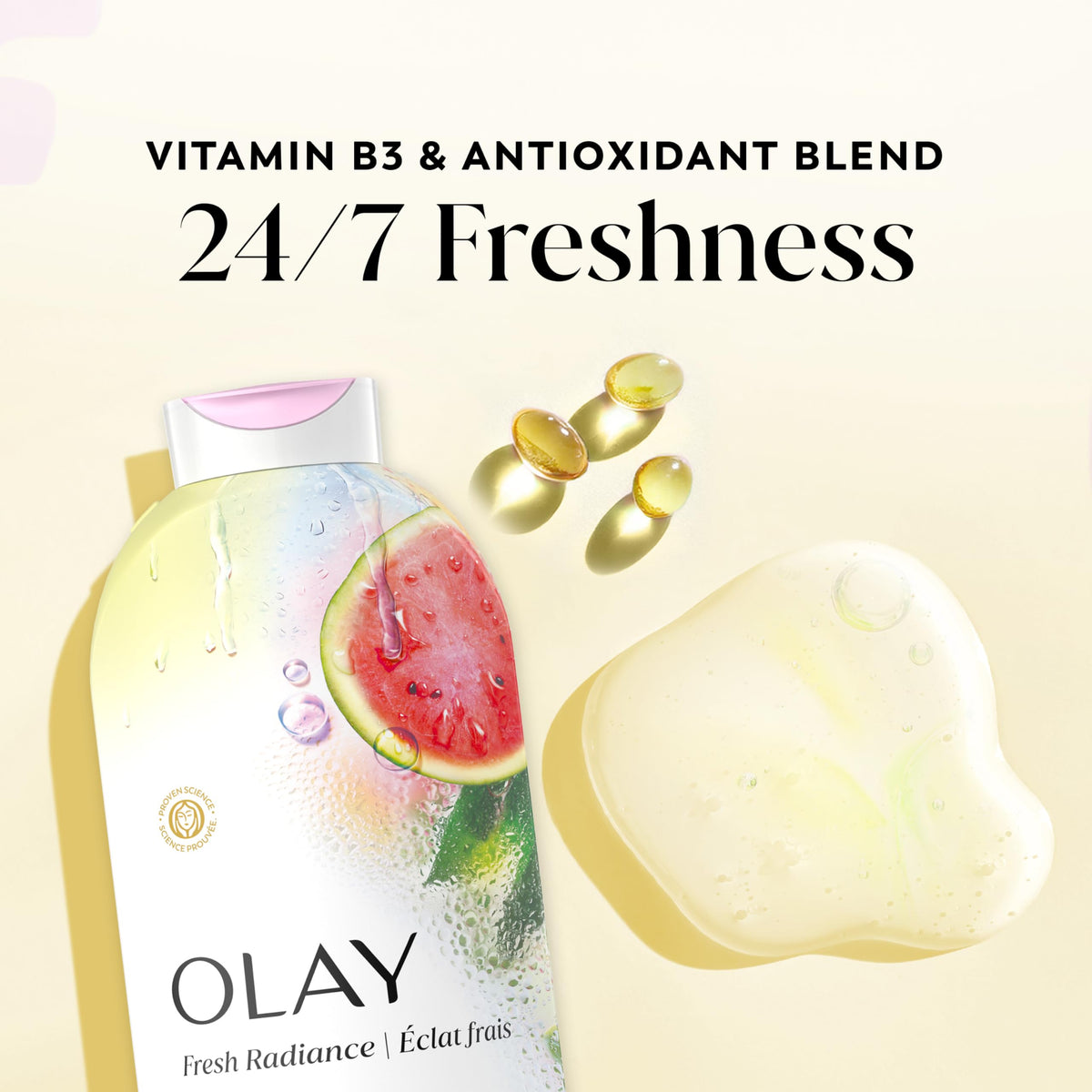 Olay creamy lather texture displayed on palm demonstrating gentle foaming