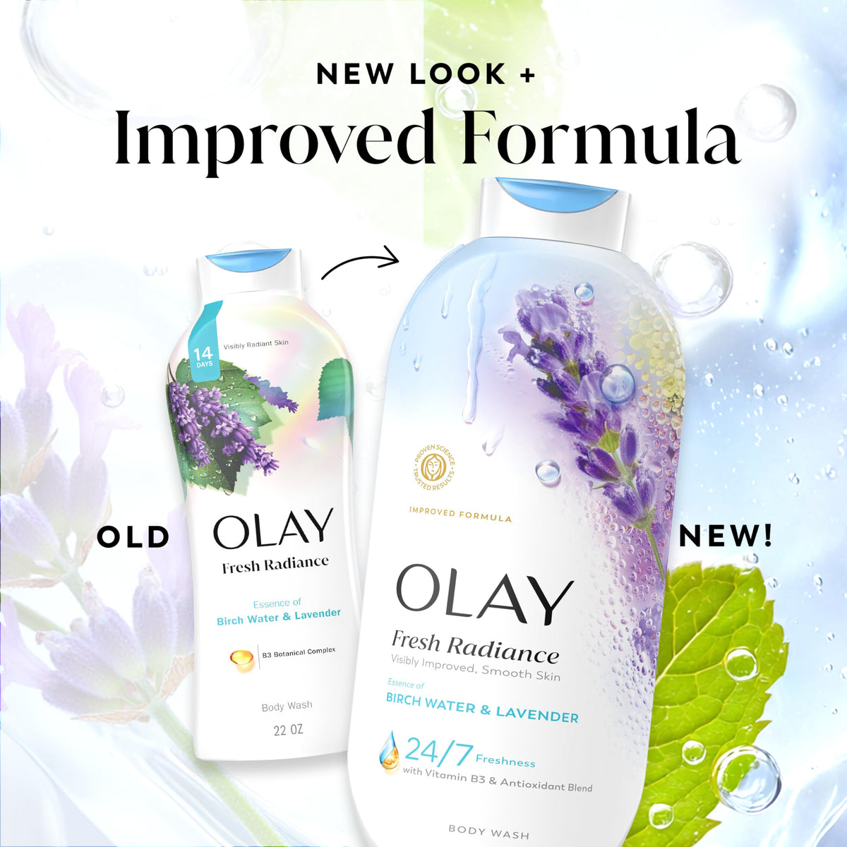 Person using Olay Fresh Radiance in shower enjoying fragrant moment