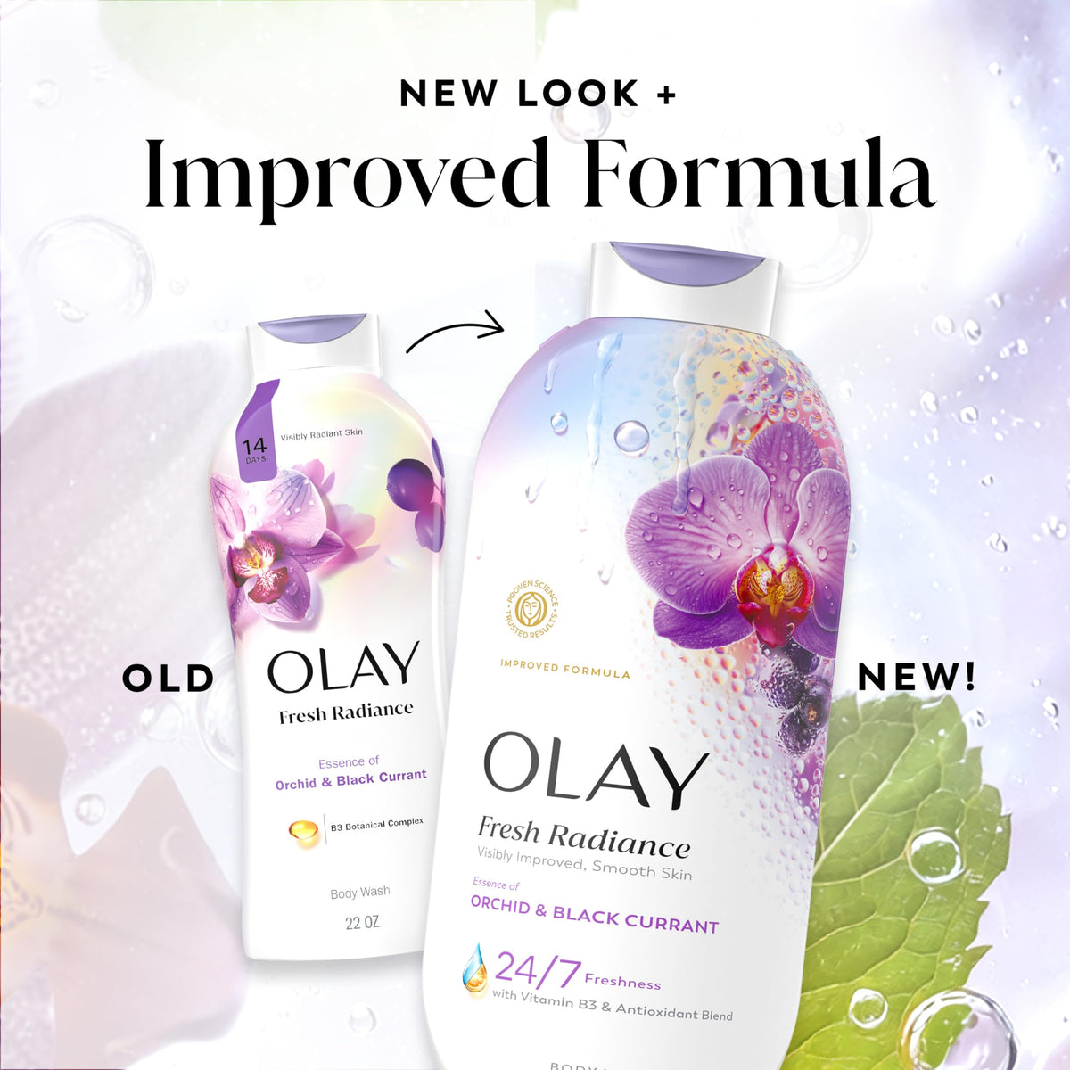 Olay bottle on shower shelf in lifestyle setting showing daily routine benefit